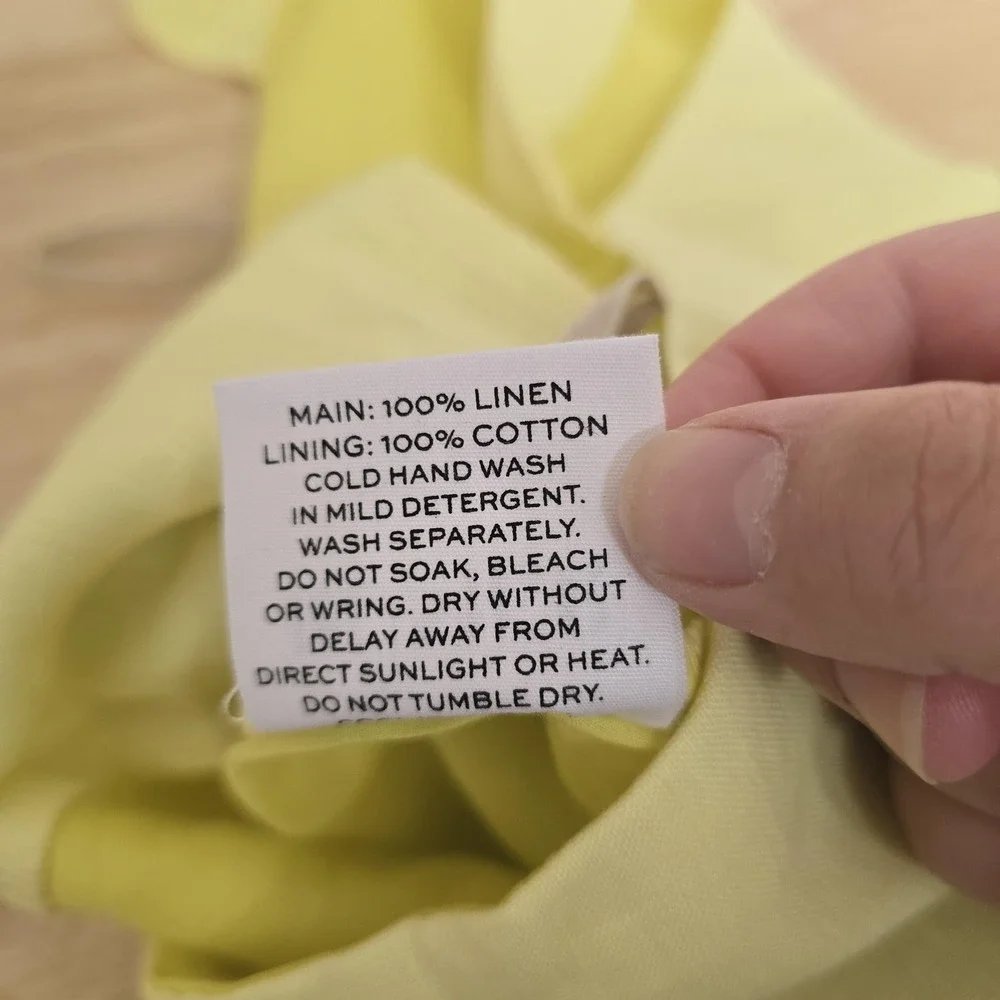 Rumer Quinn Playsuit Womens XS Yellow Linen Halter Romper Summer Jumpsuit Cotton